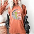 Astronaut Reading Book To Alien Moon Space Women Kids Men Premium Tri-Blend Women's Comfort Colors T-Shirt Yam