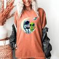 Astronaut Reading Book To Alien Shirt Moon Space Lover Kids Women's Comfort Colors T-Shirt Yam