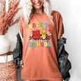 Back To School Checkered Book Pencil Groovy Teacher Student Women's Comfort Colors T-Shirt Yam Back To School Checkered Book Pencil Groovy Teacher Student Women's Comfort Colors T-Shirt Yam
