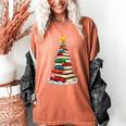 Book Christmas Tree Book Lover Teacher Librarian Women's Comfort Colors T-Shirt Yam Book Christmas Tree Book Lover Teacher Librarian Women's Comfort Colors T-Shirt Yam