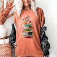 Book Stack With Flowers Reading Lover Bookish Women's Comfort Colors T-Shirt Yam