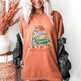 All Booked For Christmas Book Lovers Xmas Tree Lights Women's Comfort Colors T-Shirt Yam