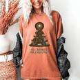 All Booked For Christmas Book Tree Book Lover Teacher Women's Comfort Colors T-Shirt Yam