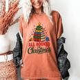 All Booked For Christmas Librarian Reader Xmas Pajama Women's Comfort Colors T-Shirt Yam