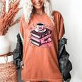 All Booked For Valentine's Teacher Coquette Bow Coffee Book Women's Comfort Colors T-Shirt Yam All Booked For Valentine's Teacher Coquette Bow Coffee Book Women's Comfort Colors T-Shirt Yam
