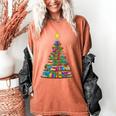 Bookmas Christmas Book Tree Book Lover English Teacher Women's Comfort Colors T-Shirt Yam