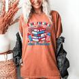 Books Fireworks And Freedom Independence Day Book Lover Women's Comfort Colors T-Shirt Yam