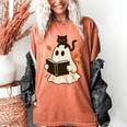 Books Ghost Reading Book Halloween Library Cat Fall Women's Comfort Colors T-Shirt Yam Books Ghost Reading Book Halloween Library Cat Fall Women's Comfort Colors T-Shirt Yam