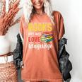 Books Are My Love Language Stack Women's Comfort Colors T-Shirt Yam