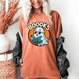 BOOOKS Cute Ghost Reading Books Halloween Women's Comfort Colors T-Shirt Yam BOOOKS Cute Ghost Reading Books Halloween Women's Comfort Colors T-Shirt Yam