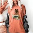 Capybara Glasses Reading Books Capybara Nerd Bookworm Women's Comfort Colors T-Shirt Yam