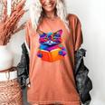 Cat Book Shirt Colorful Cat Reading Book Women's Comfort Colors T-Shirt Yam Cat Book Shirt Colorful Cat Reading Book Women's Comfort Colors T-Shirt Yam