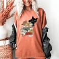 Cat And Books Flowers Reading Club Cat Lover Bookworm Women's Comfort Colors T-Shirt Yam