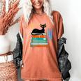 Cat And Books Retro Midcentury Mid Century Aesthetic Women's Comfort Colors T-Shirt Yam Cat And Books Retro Midcentury Mid Century Aesthetic Women's Comfort Colors T-Shirt Yam