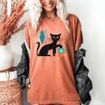 Cat Midcentury With Book And Coffee Atomic Age Mid Century Women's Comfort Colors T-Shirt Yam Cat Midcentury With Book And Coffee Atomic Age Mid Century Women's Comfort Colors T-Shirt Yam