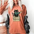 Cat Reading Book Women's Comfort Colors T-Shirt Yam