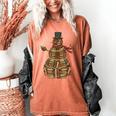 Christmas Snowman Made Of Books Holiday Reading Xmas Women's Comfort Colors T-Shirt Yam