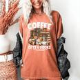 Coffee Cats And Books Cats And Reading Lovers Women's Comfort Colors T-Shirt Yam