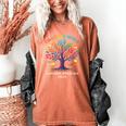 Color Our World Summer Reading Program 2025 Trippy Book Tree Women's Comfort Colors T-Shirt Yam