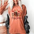 Cozy Season Autumn Leaves Books Pumpkins Fall Halloween Women's Comfort Colors T-Shirt Yam Cozy Season Autumn Leaves Books Pumpkins Fall Halloween Women's Comfort Colors T-Shirt Yam