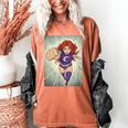 The Crimson Crescent 90s Retro Comic Book Superheroine Art Women's Comfort Colors T-Shirt Yam The Crimson Crescent 90s Retro Comic Book Superheroine Art Women's Comfort Colors T-Shirt Yam