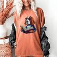 Cute Dog Basset Hound Reading Book Women's Comfort Colors T-Shirt Yam