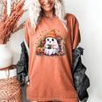 Cute Ghost Drinking Coffee Halloween Reading Book Retro Women's Comfort Colors T-Shirt Yam Cute Ghost Drinking Coffee Halloween Reading Book Retro Women's Comfort Colors T-Shirt Yam