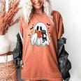 Cute Halloween Ghost Reading Book Women's Comfort Colors T-Shirt Yam