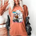 Cute Polar Bear Is Reading a Book Reading Polar Bear Women's Comfort Colors T-Shirt Yam
