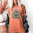 Cute Raccoon Reading Book Flowers Women's Comfort Colors T-Shirt Yam Cute Raccoon Reading Book Flowers Women's Comfort Colors T-Shirt Yam