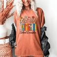 Cute Wildflower Book School Counseling Life School Counselor Women's Comfort Colors T-Shirt Yam