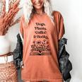 Dogs Plants Coffee Books Book Lover Dog Lover Reading Women's Comfort Colors T-Shirt Yam