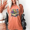 Enchanted Open Book With Blooming Flowers Women's Comfort Colors T-Shirt Yam Enchanted Open Book With Blooming Flowers Women's Comfort Colors T-Shirt Yam