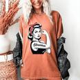 Female Librarian Rosie Riveter Book Guardian Woman Women's Comfort Colors T-Shirt Yam