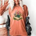 Floral Book Bloom Wildflowers Literature Nature Fantasy Women's Comfort Colors T-Shirt Yam