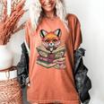 Fox Read Books Be Kind Stay Weird Reader Cute Nerd Bookworm Women's Comfort Colors T-Shirt Yam