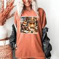 Fox Reads By Fireplace In Cabin Rustic Book Cozy Cup Tea Women's Comfort Colors T-Shirt Yam Fox Reads By Fireplace In Cabin Rustic Book Cozy Cup Tea Women's Comfort Colors T-Shirt Yam
