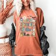 Ghost Book Reading Books Lover Teacher Happy Halloween Women's Comfort Colors T-Shirt Yam