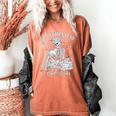 Good Girls Read Bad Books Skeleton Reading Book Halloween Women's Comfort Colors T-Shirt Yam