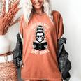 Good Girls Read Bad Books Skeleton Women's Comfort Colors T-Shirt Yam