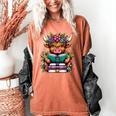 Highland Cow Book Floral Bookworm Women's Comfort Colors T-Shirt Yam Highland Cow Book Floral Bookworm Women's Comfort Colors T-Shirt Yam