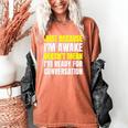 Just Because I'm Awake No Morning Person Introvert Witty Women's Comfort Colors T-Shirt Yam