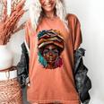 Melanin Girl Afro Book Lover Librarian Teacher Student Women's Comfort Colors T-Shirt Yam