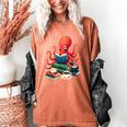Octopus Reading Books Tea Coffee Women's Comfort Colors T-Shirt Yam