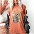 Raccoon Books Reading Flowers Women's Comfort Colors T-Shirt Yam Raccoon Books Reading Flowers Women's Comfort Colors T-Shirt Yam