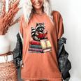 Raccoon Reading Books Matching Bookworm Readers Librarian Women's Comfort Colors T-Shirt Yam