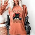i Read Books And i Know Things Cat Reading Coffee Women's Comfort Colors T-Shirt Yam