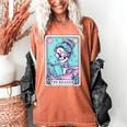 The Reader Retro Reading Skeleton Books Flowers Tarot Card Women's Comfort Colors T-Shirt Yam The Reader Retro Reading Skeleton Books Flowers Tarot Card Women's Comfort Colors T-Shirt Yam