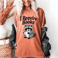 I Require Books Raccoon Reading For Book Lovers Women's Comfort Colors T-Shirt Yam I Require Books Raccoon Reading For Book Lovers Women's Comfort Colors T-Shirt Yam