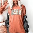 Retro Read Floral Reading Bookworm Librarian Book Lover Women's Comfort Colors T-Shirt Yam
